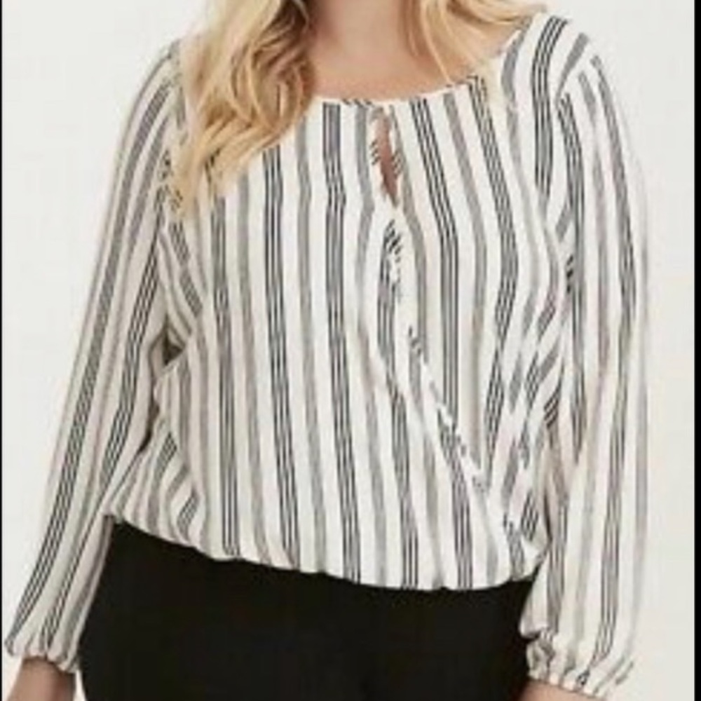 White with black strips blouse